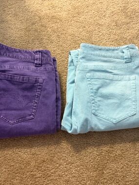 Vineyard Vines Purple and Aqua Corduroy Pants - Two Pairs, Size 6